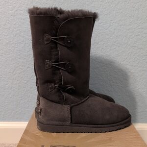 UGG Dark Gray Triple Button Winter Boots